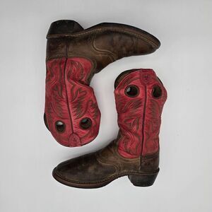 Ariat Boots Mens 8.5 Brown Red Cowboy Cowgirl Western Heritage Rough Stock